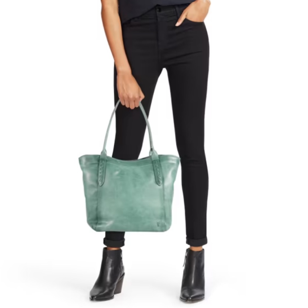Frye Reed Green Leather Tote Bag